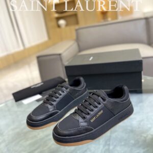 saint laurent leather sneakers sl61 black