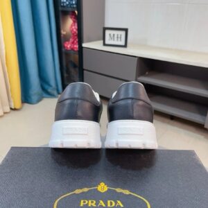 prada leather knit fabric sneakers brogue black