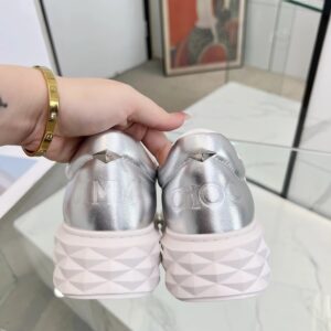 jimmy choo diamond sneakers silver white