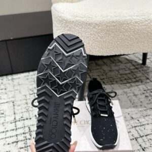 jimmy choo knit sneakers black