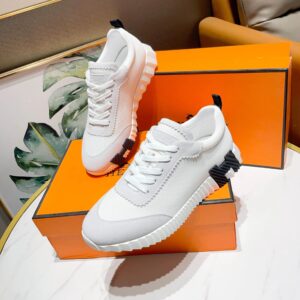 hermes bouncing casual sneakers white black