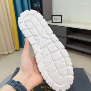 prada leather knit fabric sneakers brogue black