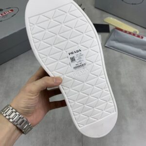 prada downtown suede re nylon sneakers brown