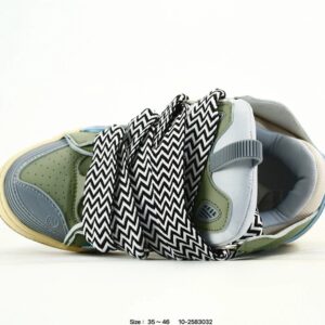 lanvin curb leather sneakers green blue