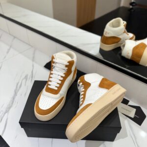 saint laurent sl80 sneakers white & camel