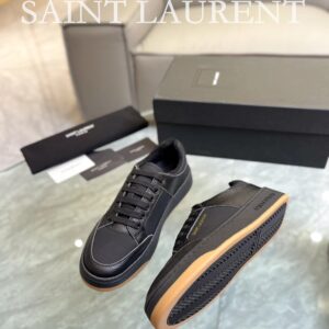 saint laurent leather sneakers sl61 black
