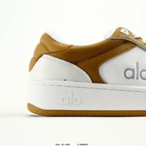 alo yoga runner sneakers brown white