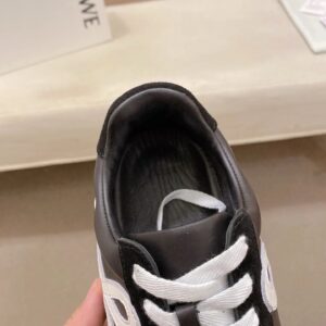 loewe black leather sneakers white accent