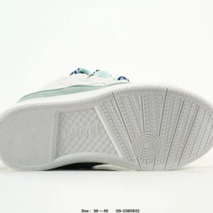 lanvin curb leather sneakers white blue