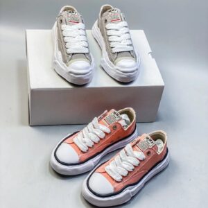 maison mihara yasuhiro mmy sole canvas sneakers pink grey