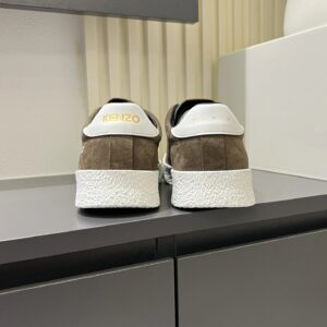 kenzo suede brown sneakers white accent