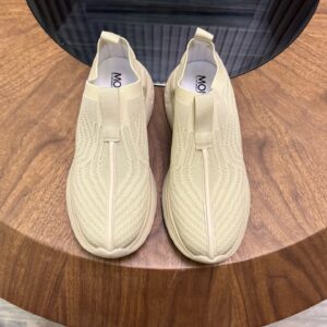 moncler ultra light knit beige sneakers