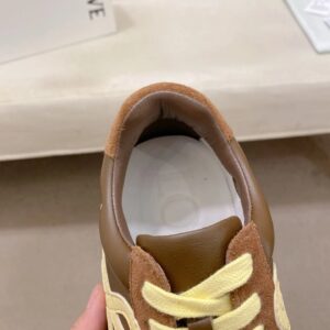 loewe brown leather sneakers beige accent