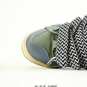 lanvin curb leather sneakers green blue