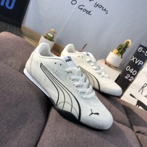 puma racing sneakers white black