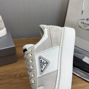 prada downtown suede re nylon sneakers off white