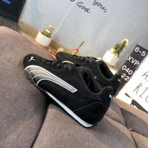 puma racing sneakers black white