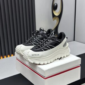 moncler trailgrip gtx black sneakers white stripes