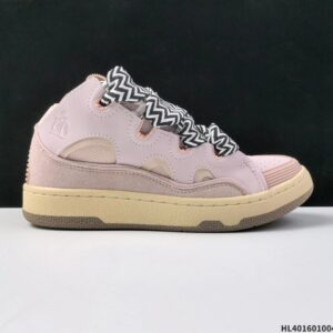 lanvin curb leather sneakers black