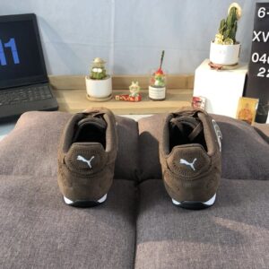 puma racing sneakers brown white