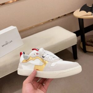 moncler lunarove white sneakers gold accent