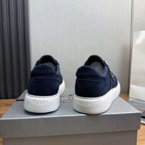 prada downtown suede re nylon sneakers blue