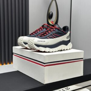 moncler trailgrip gtx black sneakers red stripes