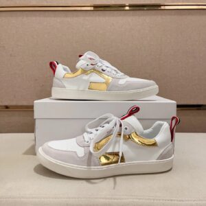 moncler lunarove white sneakers gold accent