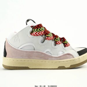 lanvin curb leather sneakers multicolor
