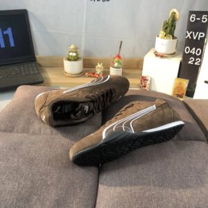 puma racing sneakers brown white