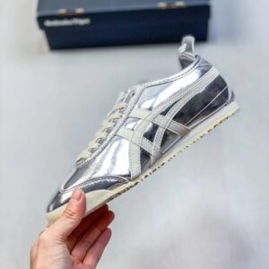 onitsuka tiger mexico 66 slip on sneakers silver grey