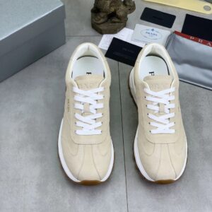 prada prax suede sneakers beige