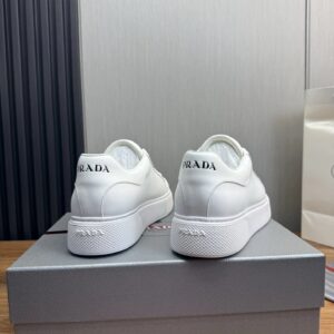 prada downtown leather sneakers white