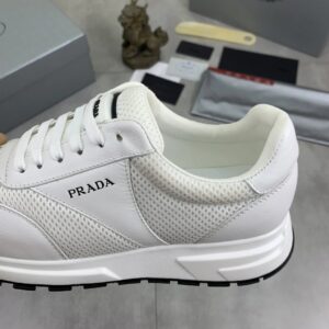 prada prax leather sneakers white