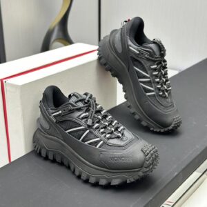 moncler trailgrip gtx black sneakers white stripes