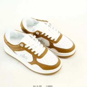 alo yoga runner sneakers brown white