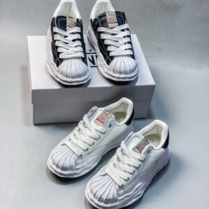 maison mihara yasuhiro mmy original sole leather sneakers white black