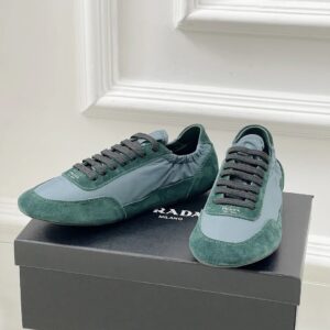 prada collapse re nylon sneakers green