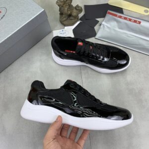 prada casual sneakers black white