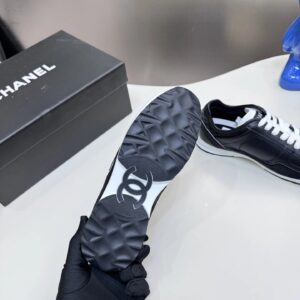 chanel panda platform sneakers black