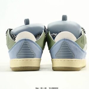 lanvin curb leather sneakers green blue