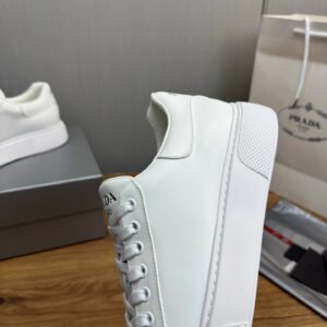prada downtown leather sneakers white