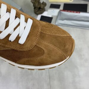 prada prax suede sneakers brown