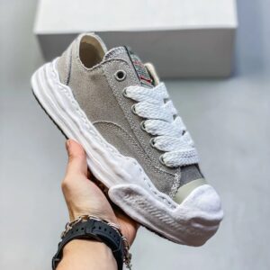 maison mihara yasuhiro mmy sole canvas sneakers pink grey