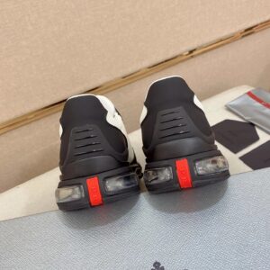 prada luxury sneakers black white red