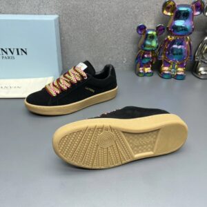 lanvin suede sneakers black