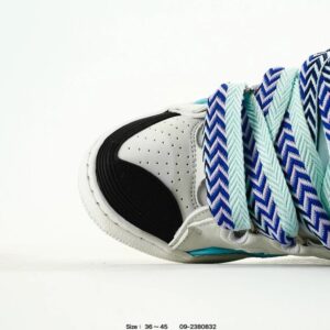 lanvin curb leather sneakers white blue