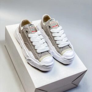 maison mihara yasuhiro mmy sole canvas sneakers pink grey