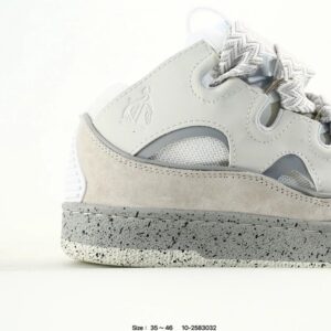 lanvin curb leather sneakers white