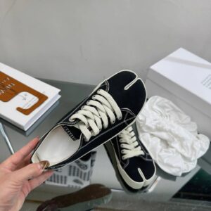 maison margiela mm6 tabi canvas sneakers black